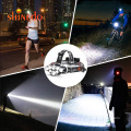 8 LED Outdoor Waterproof Head Lamp 90 Degree Adjustable Head High Light Rechargeable Flashlight